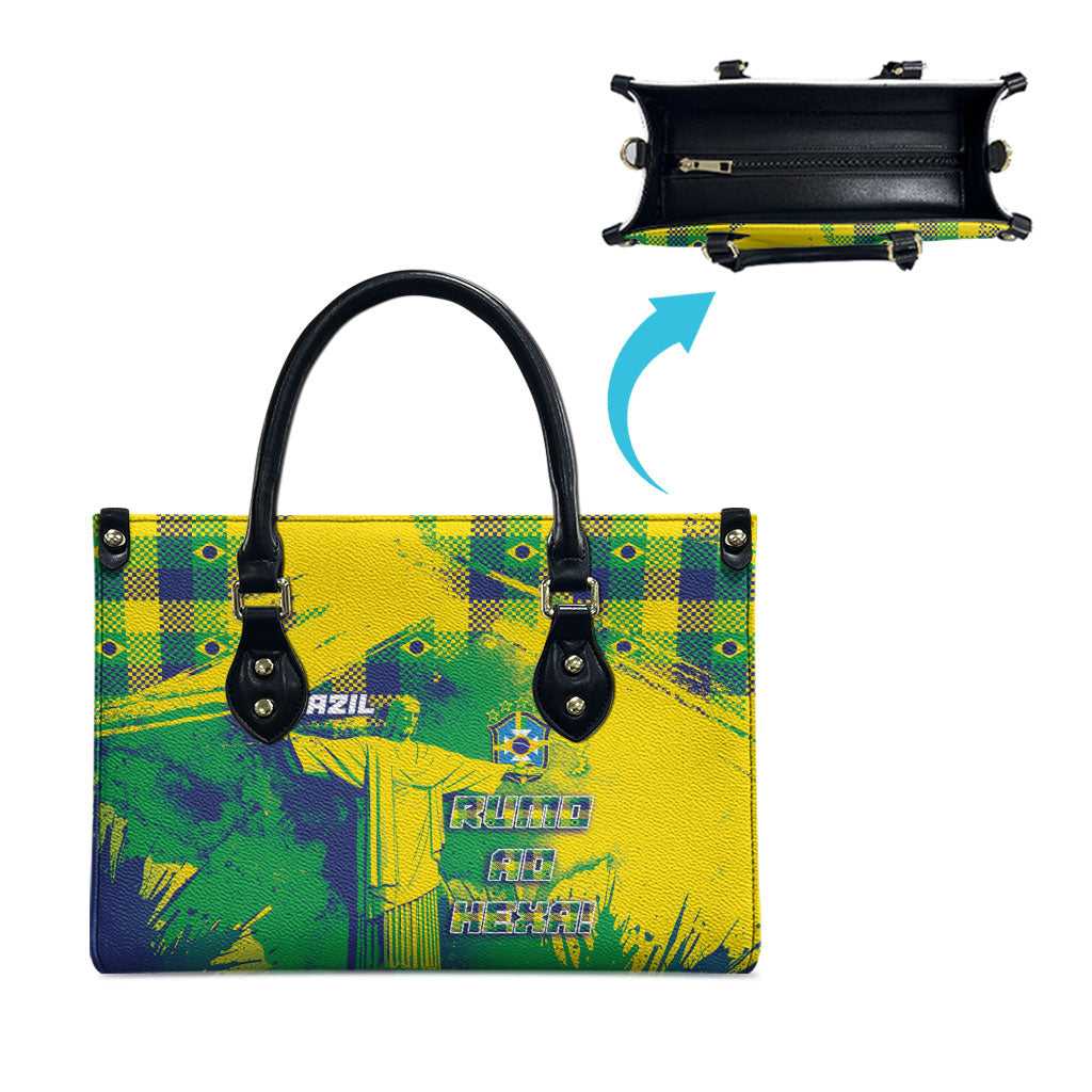 Brazil Football Leather Bag Rumo Ao Hexa Grunge Style