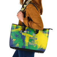 Brazil Football Leather Tote Bag Rumo Ao Hexa Grunge Style