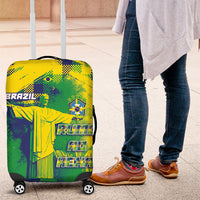 Brazil Football Luggage Cover Rumo Ao Hexa Grunge Style