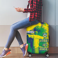 Brazil Football Luggage Cover Rumo Ao Hexa Grunge Style