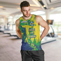 Custom Brazil Football Men Tank Top Rumo Ao Hexa Grunge Style