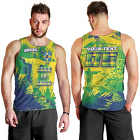 Custom Brazil Football Men Tank Top Rumo Ao Hexa Grunge Style