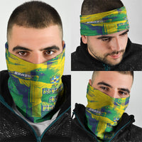 Brazil Football Neck Gaiter Rumo Ao Hexa Grunge Style