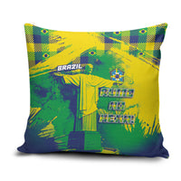 Brazil Football Pillow Cover Rumo Ao Hexa Grunge Style