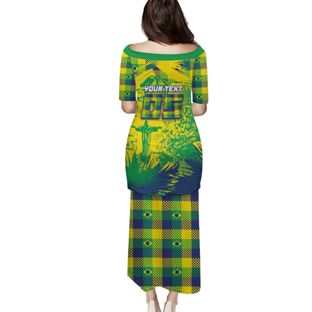 Custom Brazil Football Puletasi Rumo Ao Hexa Grunge Style