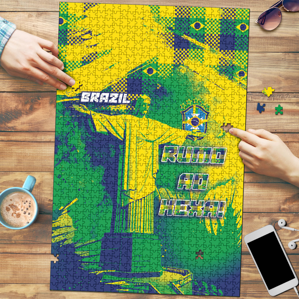 Brazil Football Puzzle Rumo Ao Hexa Grunge Style