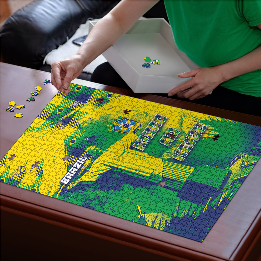 Brazil Football Puzzle Rumo Ao Hexa Grunge Style