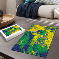 Brazil Football Puzzle Rumo Ao Hexa Grunge Style