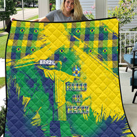 Brazil Football Quilt Rumo Ao Hexa Grunge Style