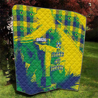Brazil Football Quilt Rumo Ao Hexa Grunge Style