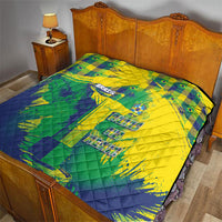 Brazil Football Quilt Rumo Ao Hexa Grunge Style