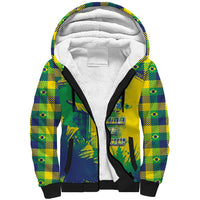 Custom Brazil Football Sherpa Hoodie Rumo Ao Hexa Grunge Style