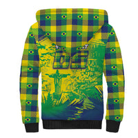 Custom Brazil Football Sherpa Hoodie Rumo Ao Hexa Grunge Style