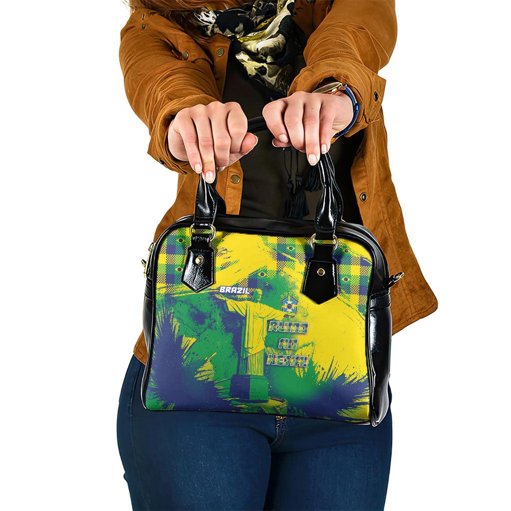 Brazil Football Shoulder Handbag Rumo Ao Hexa Grunge Style