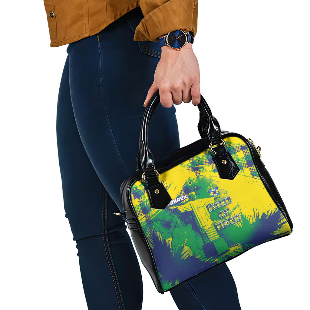 Brazil Football Shoulder Handbag Rumo Ao Hexa Grunge Style