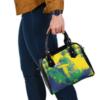 Brazil Football Shoulder Handbag Rumo Ao Hexa Grunge Style