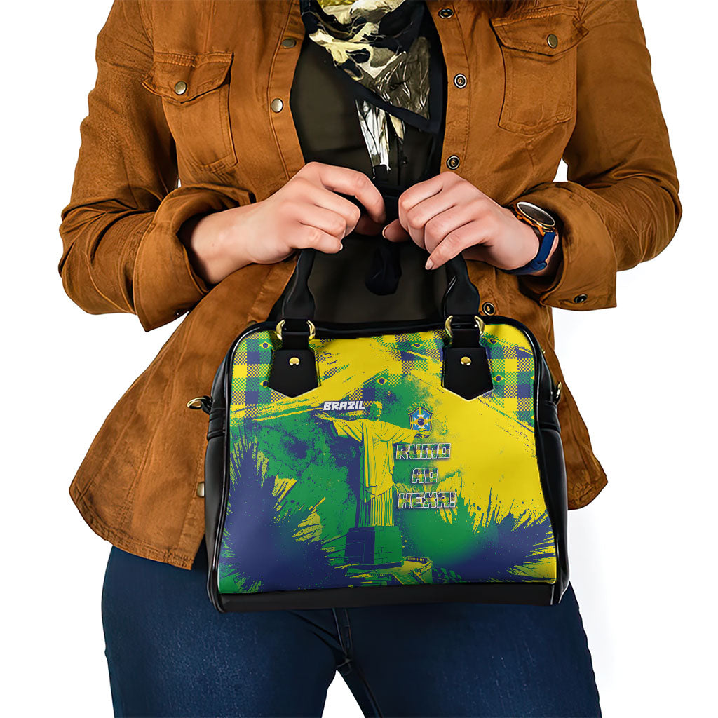 Brazil Football Shoulder Handbag Rumo Ao Hexa Grunge Style