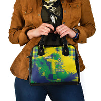 Brazil Football Shoulder Handbag Rumo Ao Hexa Grunge Style