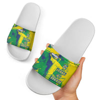 Brazil Football Slide Sandals Rumo Ao Hexa Grunge Style