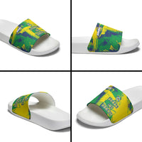 Brazil Football Slide Sandals Rumo Ao Hexa Grunge Style