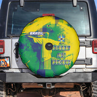 Brazil Football Spare Tire Cover Rumo Ao Hexa Grunge Style