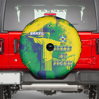 Brazil Football Spare Tire Cover Rumo Ao Hexa Grunge Style