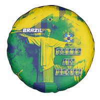 Brazil Football Spare Tire Cover Rumo Ao Hexa Grunge Style