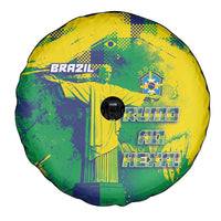 Brazil Football Spare Tire Cover Rumo Ao Hexa Grunge Style