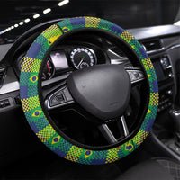 Brazil Football Steering Wheel Cover Rumo Ao Hexa Grunge Style