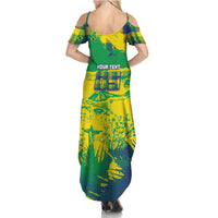 Custom Brazil Football Summer Maxi Dress Rumo Ao Hexa Grunge Style