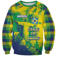 Custom Brazil Football Sweatshirt Rumo Ao Hexa Grunge Style