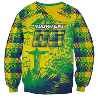Custom Brazil Football Sweatshirt Rumo Ao Hexa Grunge Style