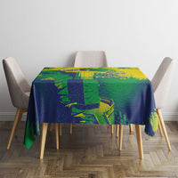 Brazil Football Tablecloth Rumo Ao Hexa Grunge Style