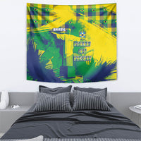 Brazil Football Tapestry Rumo Ao Hexa Grunge Style