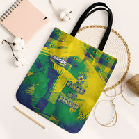 Brazil Football Tote Bag Rumo Ao Hexa Grunge Style