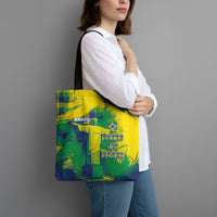 Brazil Football Tote Bag Rumo Ao Hexa Grunge Style