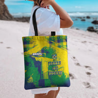 Brazil Football Tote Bag Rumo Ao Hexa Grunge Style