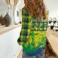 Custom Brazil Football Women Casual Shirt Rumo Ao Hexa Grunge Style