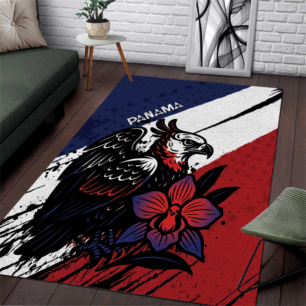 Panama Area Rug Harpy Eagle Bird Grunge Style
