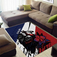 Panama Area Rug Harpy Eagle Bird Grunge Style