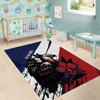 Panama Area Rug Harpy Eagle Bird Grunge Style