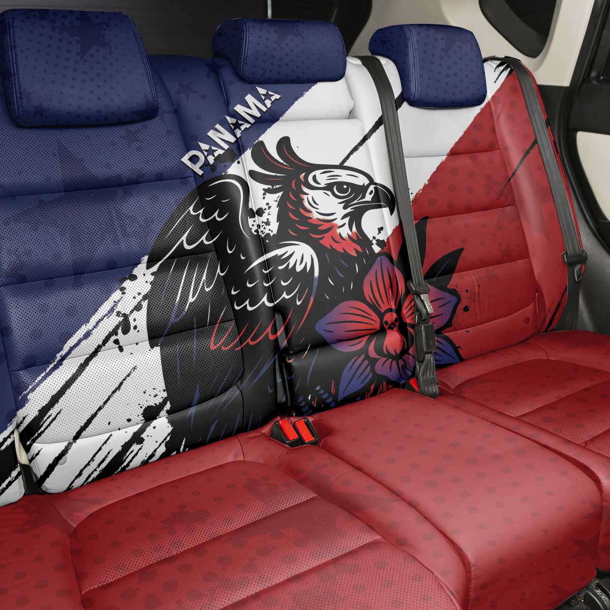 Panama Back Car Seat Cover Harpy Eagle Bird Grunge Style