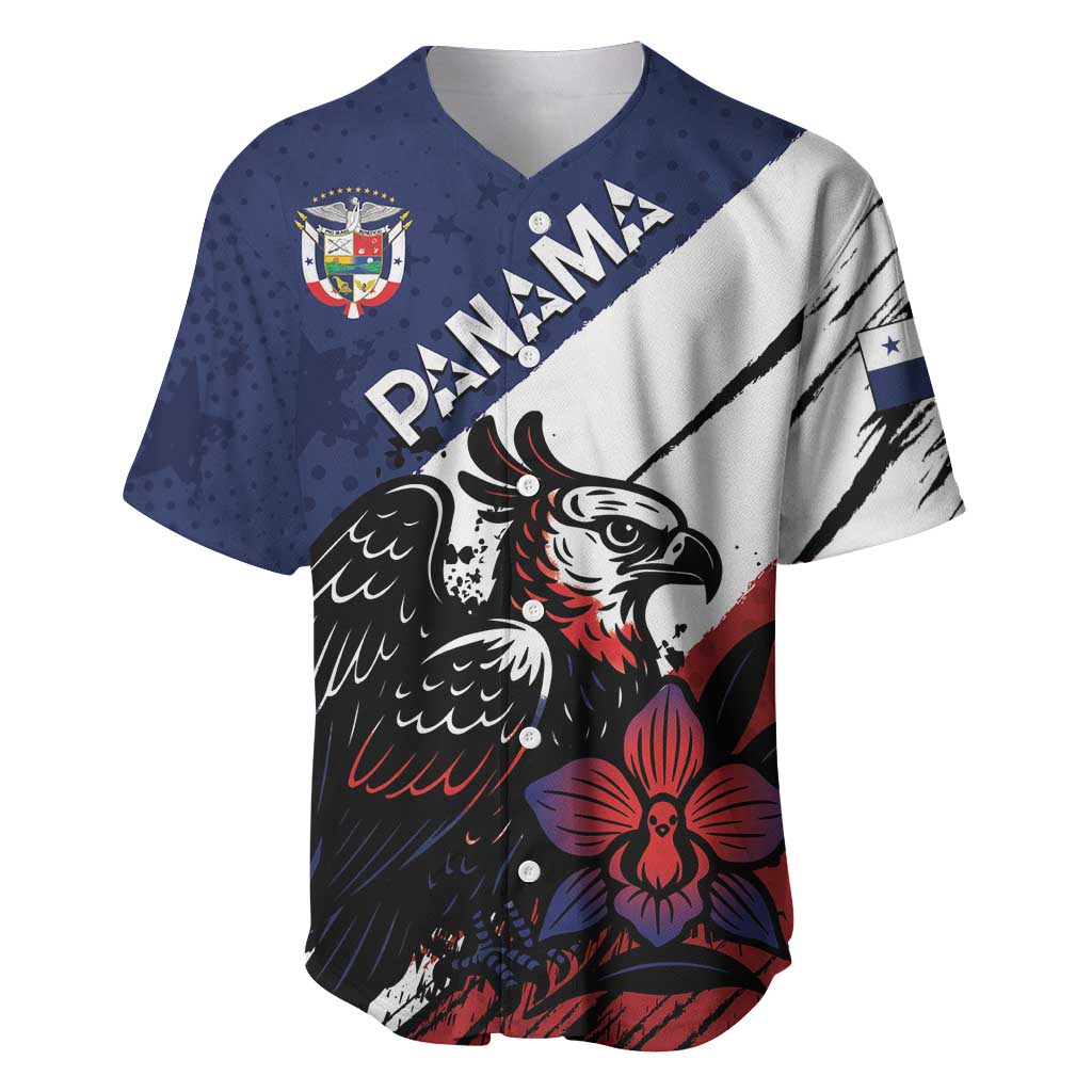 Personalized Panama Baseball Jersey Harpy Eagle Bird Grunge Style
