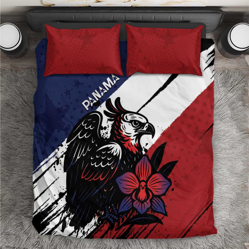 Panama Bedding Set Harpy Eagle Bird Grunge Style