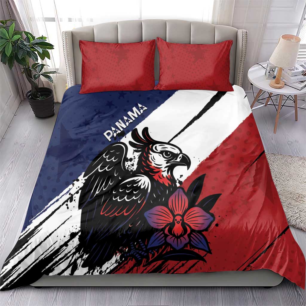 Panama Bedding Set Harpy Eagle Bird Grunge Style