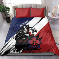 Panama Bedding Set Harpy Eagle Bird Grunge Style