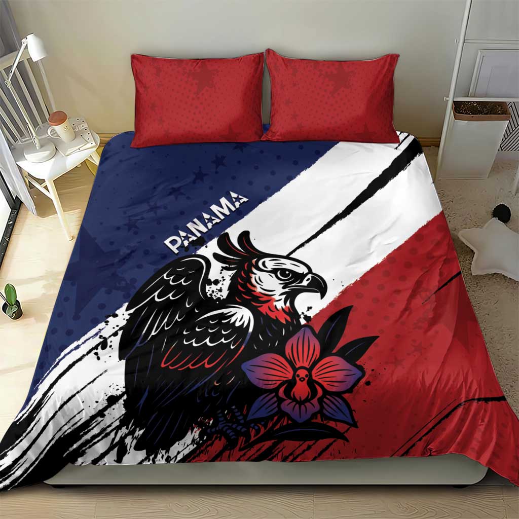 Panama Bedding Set Harpy Eagle Bird Grunge Style