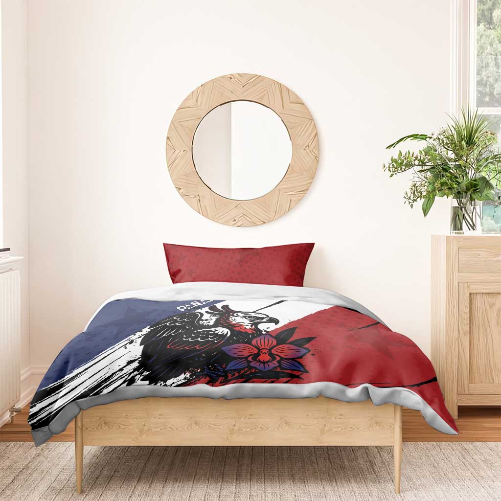 Panama Bedding Set Harpy Eagle Bird Grunge Style