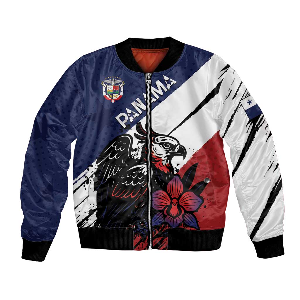 Personalized Panama Bomber Jacket Harpy Eagle Bird Grunge Style