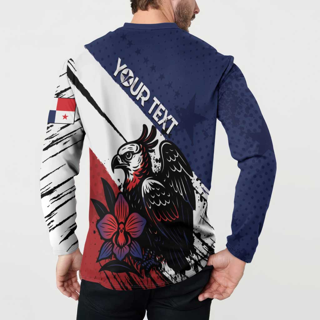 Personalized Panama Button Sweatshirt Harpy Eagle Bird Grunge Style